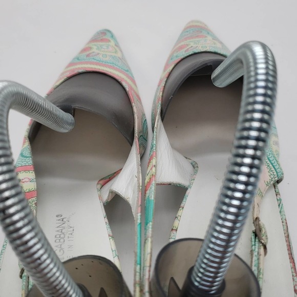 DOLCE & GABBANA PAISLEY PRINT SLINGBACK PUMPS - Picture 7 of 16